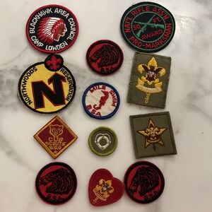 12 Vintage Boy Scout BSA Jamboree Illinois  Blackhawk 1960's Patches Badges Cub